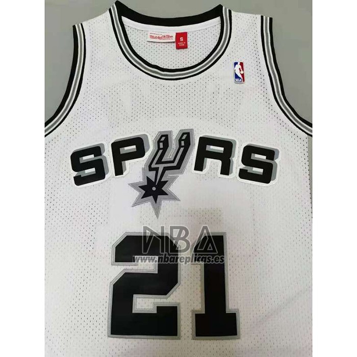 Camiseta San Antonio Spurs Tim Duncan NO 21 Mitchell & Ness 1998-99 Blanco